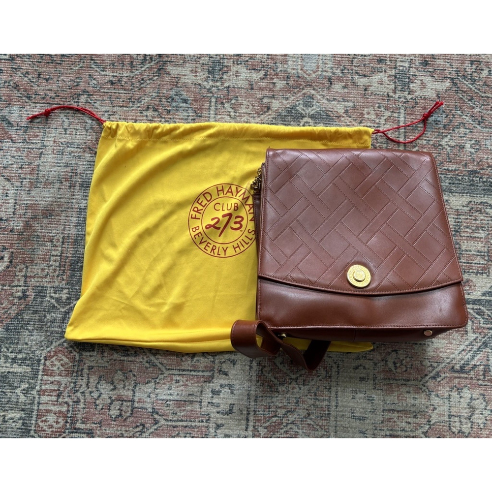 Fred Hayman Club 273 Brown Leather Shoulder Handbag!